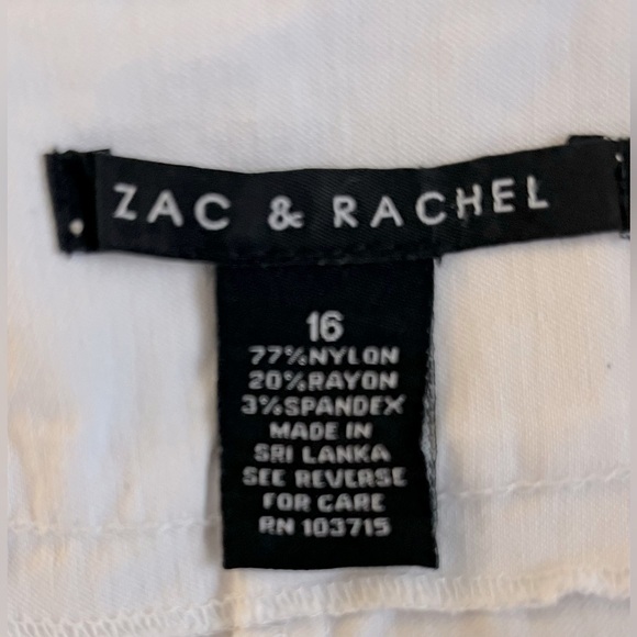 ZAC & RACHEL Women's Pull-On Solid White Millennium Crop Capris. Size: (16). - Picture 7 of 11